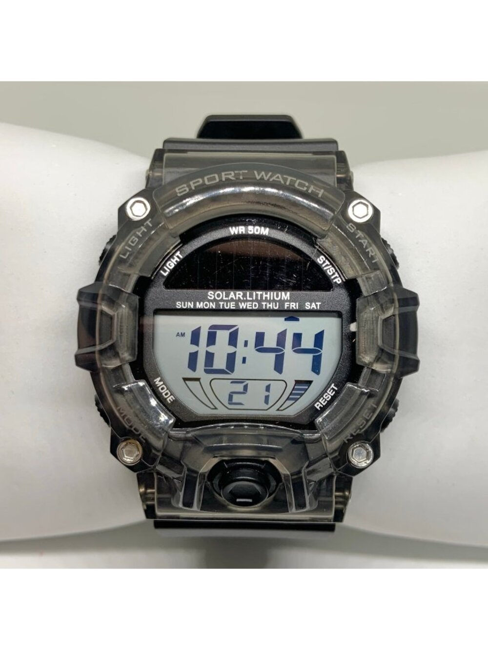 Men’s digital quartz sport watch 49mm black tone multifunction 50MWR running